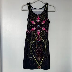 Public Beta UV Patterned Black Dress